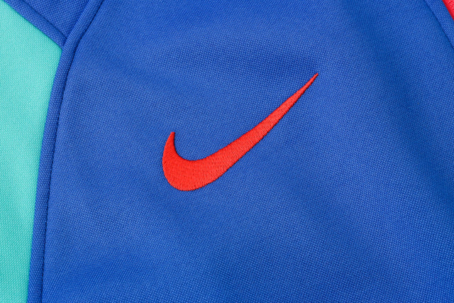 Fato de Treino Barcelona 21/22 Azul Com Capuz